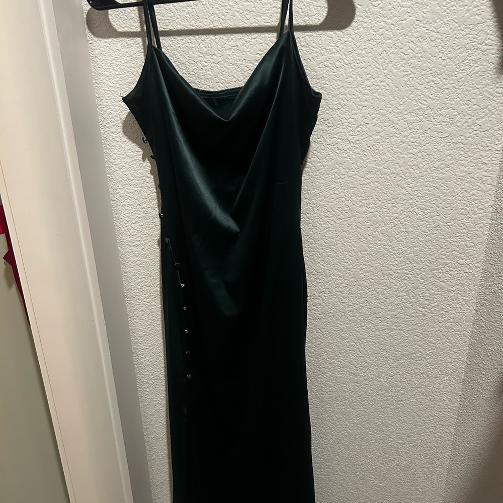 Dark Green Satin Dress